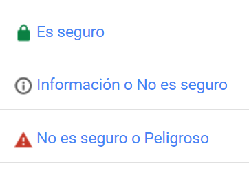 mensajes de seguridad en chrome